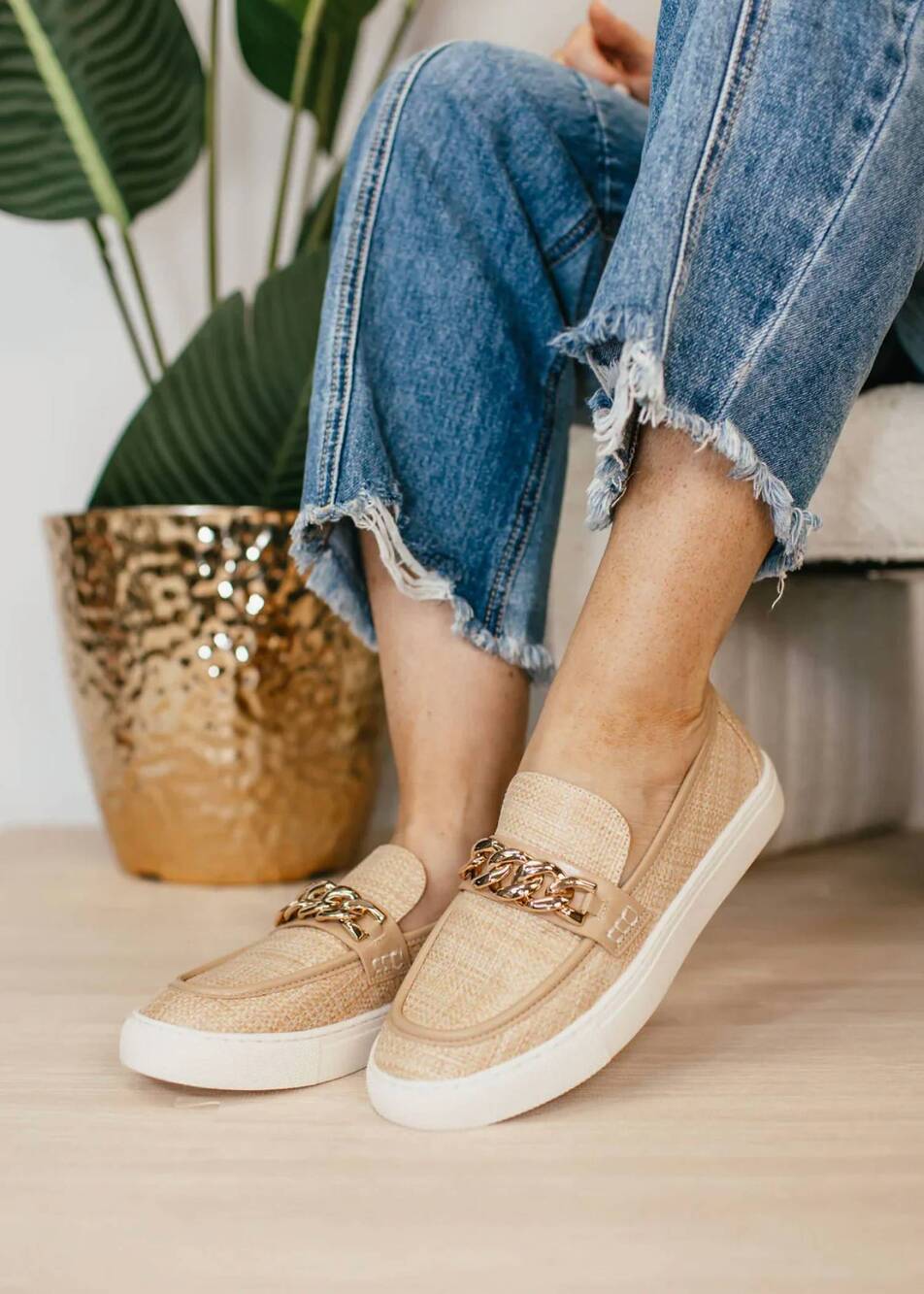 NEW CORKYS FOOTWEAR women's raffia chain reaction shoes in tan - Picture 3 of 3